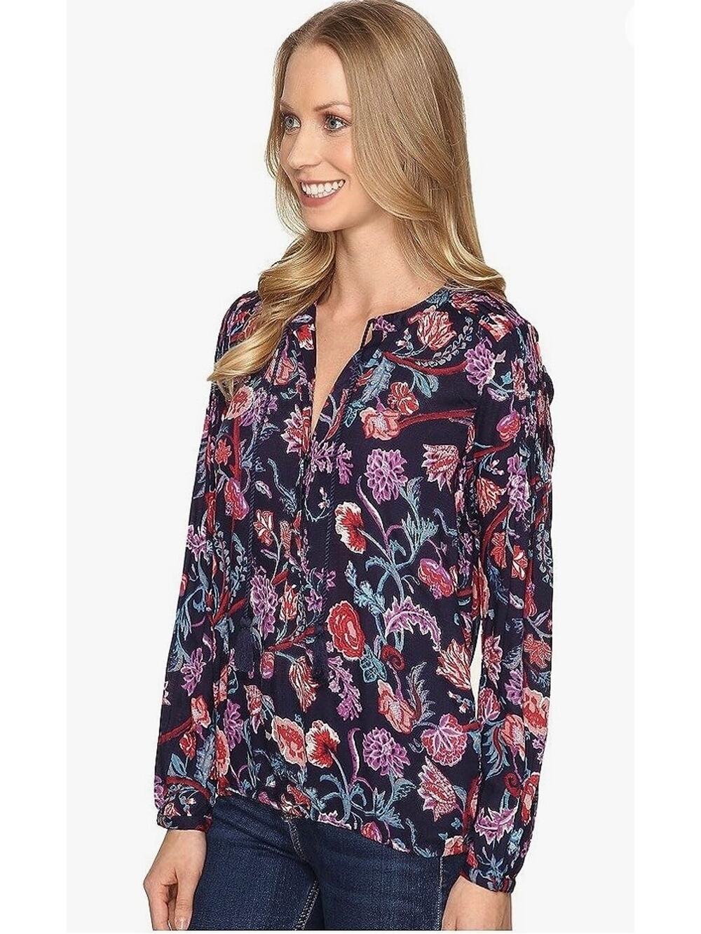LUCKY BRAND BOHO FLORAL TOP WOMENS SIZE SMALL
